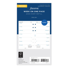 Filofax Personal week per page English 2026 diary 26-68426