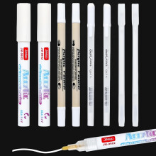 Omeblos White Gel Pen, 8Pcs White Ink Pens, 0.6/0.8/1/2mm Line Drawing Pen for Artist