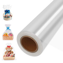 Crystal Clear Cellophane Wrap 40cm x 30m Roll | Durable, Waterproof & Non-Tear Design | Safe Cellophane Sheet for Gift Baskets, Flower Bouquets, Hamp