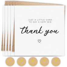 Giftinghouse 24 Thank You Cards Pack with Gold Foil Stickers and Kraft Envelopes, 12.