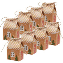 20 Pcs Christmas Tree Party Gift Boxes, Kraft Paper Candy Bags Gift Packaging Decor f