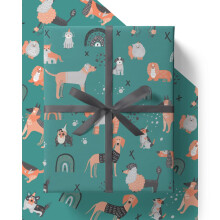 8 x Dog Wrapping Paper - HUGE 43% BIGGER [84cm x 60cm] Premium Eco Gift Wrap for Birt