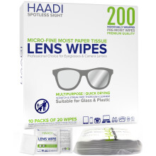 Glasses Cleaner Wipes 200 Individually Wrapped Lens Wipes Multipurpose Suitable for Spectacle Lenses, Cameras, Binoculars, Mirrors, Screens, Optical
