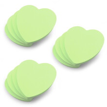 Evergreen Goods 12 Pads Heart Shaped Sticky Notes Pastel Green Colour 100 Sheets Per