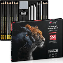 Drawing Set for Adults Pack of 24 - Drawing Pencils for Artists & Professionals - Ide