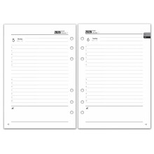 A5 Diary 2026 Refill Day per Page 6 Hole, Extra Annual Monthly Overview, Notes, Conta