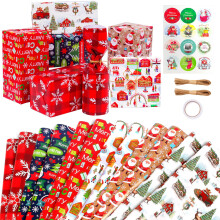 Niviy 12 Sheets Christmas Wrapping Paper 70x50cm Santa Claus Gift Wrapping Paper for