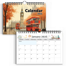 2026 Wall Calendar A4 Academic Year Monthly Wall Planner Ideal for Home, Office, Scho