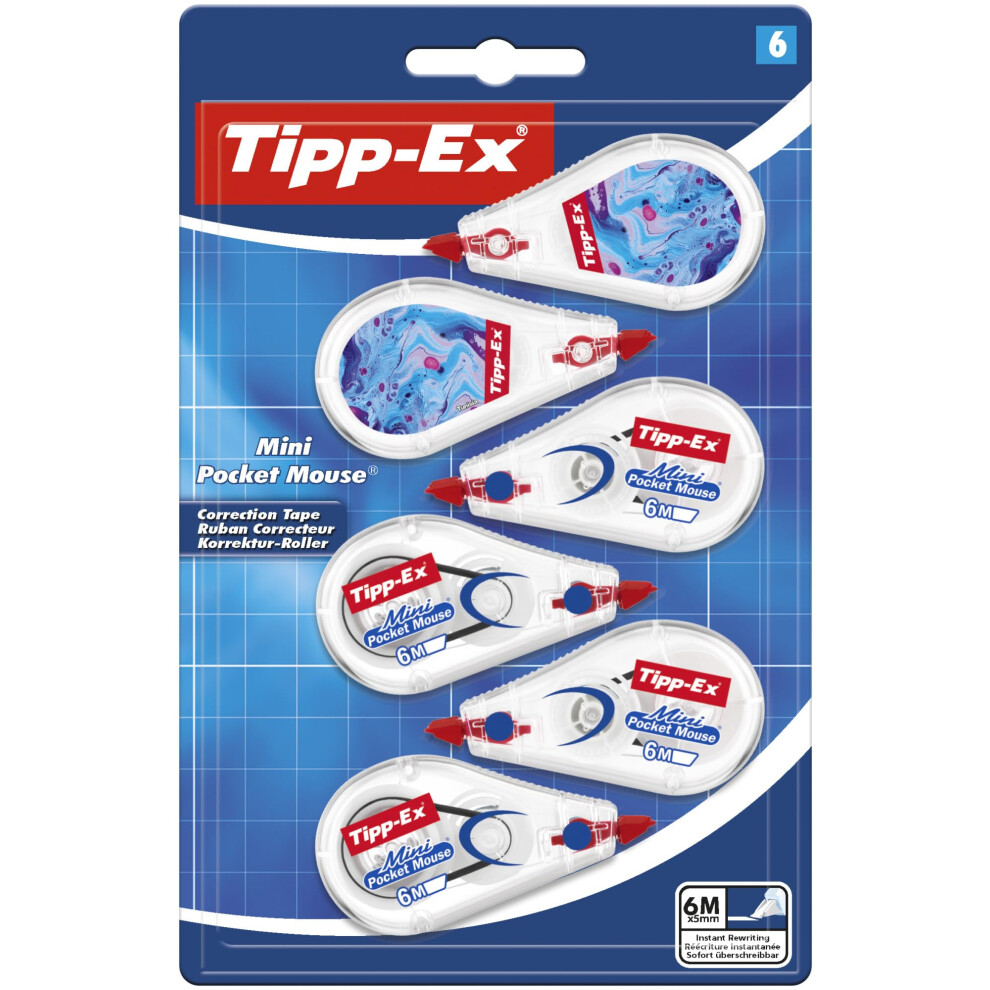 Tippex Mini Pocket Mouse Dã©Cor Pack Of 6 - Amazon Exclusive,Crayon 5051227151056