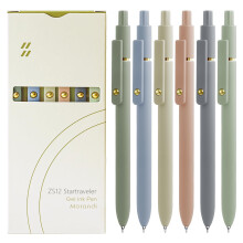 UIXJODO Gel Pens, 6 Pcs 0.5mm Japanese Black Ink Fine Point Smooth Writing With Silic