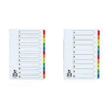 Q-CONNECT Extra Wide Index 1-12 Reinforced Board - Multi-Colour &Extra Wide Index 1-1