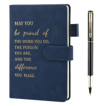 Hopton Inspirational Personalised Notebook, PU Leather Notebook and Pen Set, Employee Appreciation Gifts, New Job Gifts for Women Men Employee Volunt