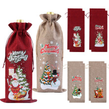 8Pcs Christmas Bottle Gift Bags,Xmas Christmas Wine Wrap Bags Dinner Party Decoration
