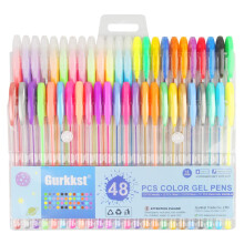 Gurkkst 48 Pcs Color Gel Ink Pens Set 1.0mm Tip Range The Best Gel Pens Drawing Writing and Colouring Books