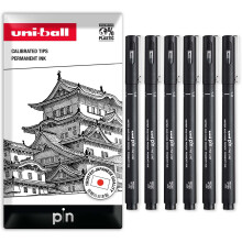uni-ball PIN Fineliners | Black Fine Tipped Writing Pens | Water & Fade Resistant Ink