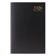 2026 Diary Week to View Black | 2026 A4 Week To View Yearly Diary with Hard Cover for
