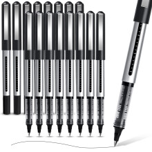 APOGO Rollerball Black Gel Pens 16-Pack, 0.5mm Quick-Drying for Note-Taking and Sketc