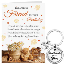 Tenare Bear Funny Friend Gifts Include Birthday Cards Bestie Cute Cards and Envelopes Funny Friendship Keyrings for Your Friends Birthday