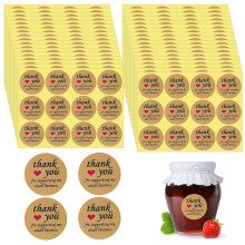 Kraft Stickers (420 Pieces), 38 mm Self Adhesive Jam Labels, 1 Sheet with 12 Labels,