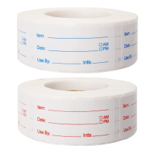 2 Rolls 1000 Pieces Removable Food Stickers, 1 x 2 Inch Food Freezer Lables Reminder Food Storage Labels Prep Canning Labels for Jars, Pantry and Mea