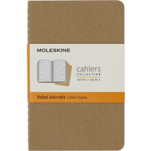 Moleskine Cahier Journal, Set 3 Notebooks with Ruled Pages, Cardboard Cover with Visi