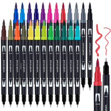 Dual Tip Brush Pens for Adult Colouring Books, 24 Colouring Pens for Bullet Journal, Coloured Pens Fineliners Felt Tip Pens