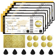 6 Pieces Black Ticket Scratch-off Cards with Envelopes, Personalised Scratch Boarding