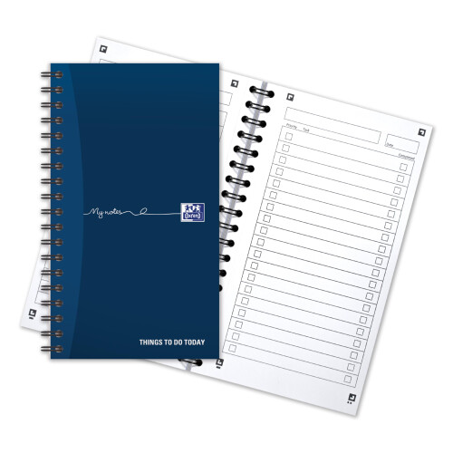 Oxford My Notes, To Do List Notebook, Wirebound, 230 Page, 1 Notepad, Navy Blue | Whi