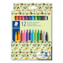 STAEDTLER 325 PMC12 Fibre-Tip Pens Pattern Mix Edition - Assorted Colours (Box of 12)