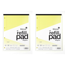 Silvine A4 SEN Tinted Paper Refill Pad Yellow - Lined with Margin (100 Pages) (Pack o