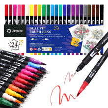Artecho 24 Dual Tip Brush Pens,Colouring Pens brush pens for Adult,Colouring Books,Ca