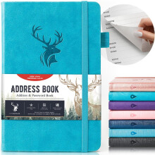 AISBUGUR Address Book with Alphabetical Tabs，Hardcover Small Passwordbook，Address Boo