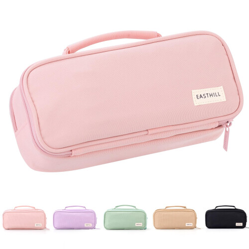 EASTHILL Large Capacity Pencil Case Pen Pouch Organizer Canvas Pencil Bag with Handle