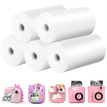 5 Rolls Kids Camera Print Paper Refill, Kids Instant Print Camera Photo Papers Compat
