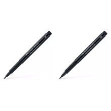 Faber-Castell PITT Artist Brush Pen, Brush Tipped, Black (199) (Pack of 2)