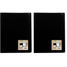eco-eco A4 100% Recycled 100 Pocket Black Flexible Cover Portfolio Book Folder Displa