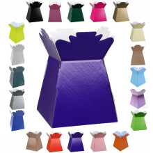 Glossy Vibrant Bouquet, Flower Box/Vase - Transportation Display, Presentation Boxes (10, Purple)