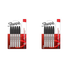 Sharpie Permanent Markers | Fine Point | Black | 5 Count (Pack of 2)