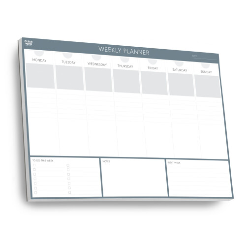 Weekly Planner Desk Pad - Clear Mind Concepts - 52 Tear-Off Sheets - Undated Weekly