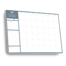 A3 Monthly Planner Desk Pad by Clear Mind Concepts - 24 Undated Tear-Off Sheets - Thick 160gsm Paper - Monthly Desk Pad Organiser with to-Do List &