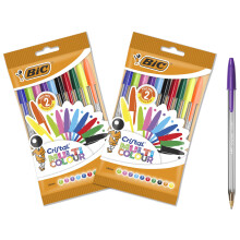 Bic Cristal Multicoloured Ballpoint Pens Large Nib (1.6 mm) - Pack of 2 Packs of 10