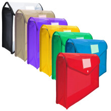 ULVBABI 7-Pack A4 Plastic Document Wallets, Waterproof Popper Folders with Snap Butto