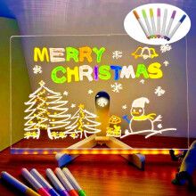 LED Note Board with 7 Colors Pen, Magic Note Board Glowing Acrylic Message Marker Boa
