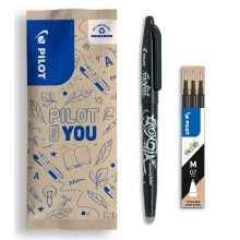 PILOT - FriXion Ball Erasable Pen Set - Medium 0.7mm Tip Rollerball - 1 x Black