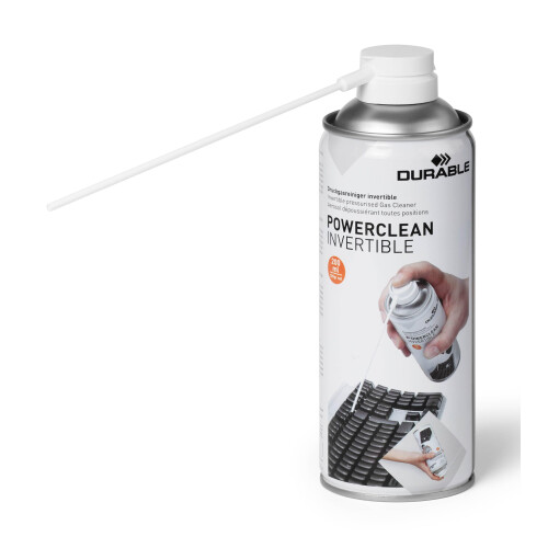 Durable POWERCLEAN Invertible Air Duster - 200ml Compressed Air Can - Easy to Use PC