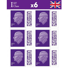 Albian Trading 1st Class Stamps (6 Total) - 1st Class Barcoded Stamps - Barcoded Self Adhesive UK Letter Postage
