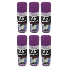 NEW 6 X 200ML COMPRESSED AIR CAN DUSTER SPRAY CAN CLEANER CLEAN & PROTECTS LAPTOP KEYBOARD ELECTRONICS 200 ML PACK SET OF 6