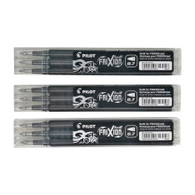 Frixion Erasable Pens, Bundle of 9 Refill Black Gel Ink Fine Point 07