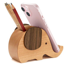 HyFanStr Birthday Gifts for Women and Men, Wooden Phone Stand Cute Elephant Gifts for