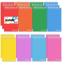 Koogel Small Pocket Notebook, 50 Sheets/20 Pads Spiral Memo Pads Ruled 7.6 x 12.7cm (